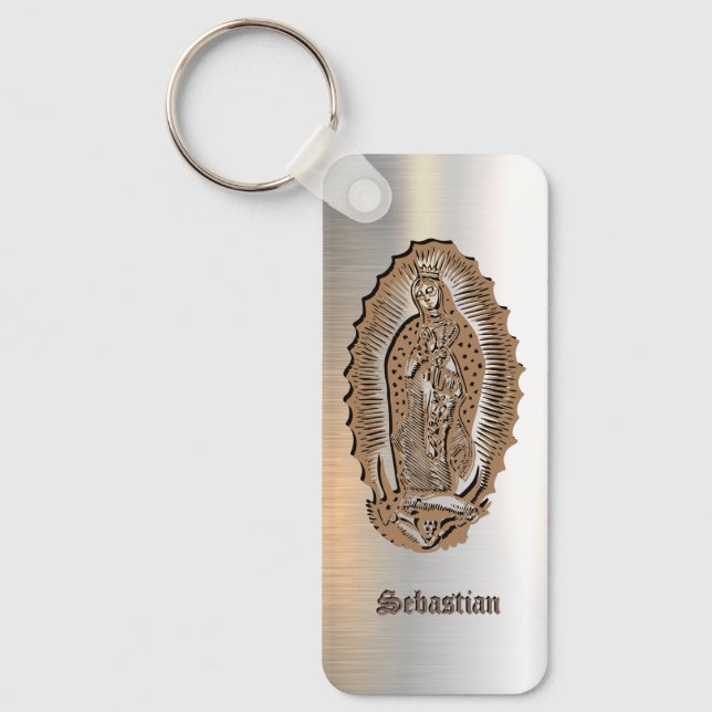 Virgen de Guadalupe Mother Mary Catholic Key Ring (Front)