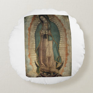 Virgen de Guadalupe Round Cushion
