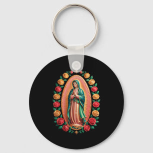 Virgen De Guadalupe Saint Mary Christian Religious Key Ring