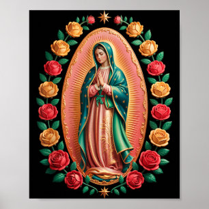 Virgen De Guadalupe Saint Mary Christian Religious Poster