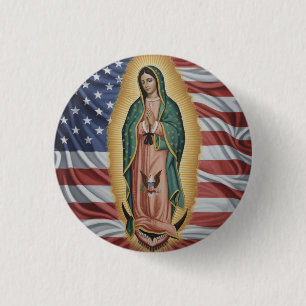 Virgen de Guadalupe - USA 3 Cm Round Badge