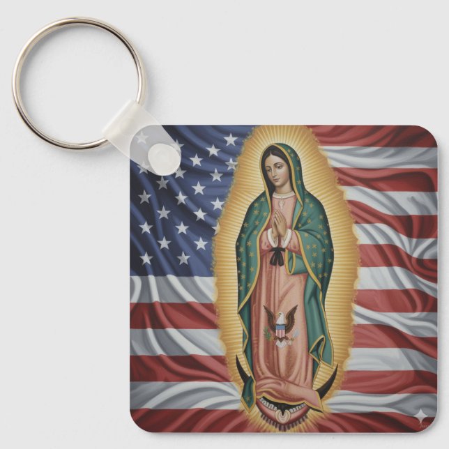 Virgen de Guadalupe - USA Key Ring (Front)