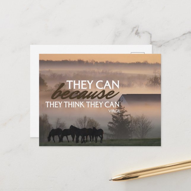 Virgil Inspirational Quote "They can" Postcard (Front/Back In Situ)