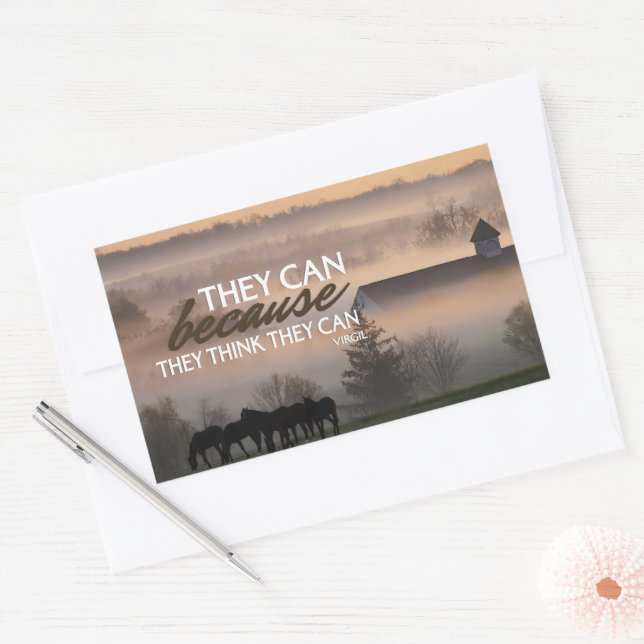 Virgil Inspirational Quote "They can" Rectangular Sticker (Envelope)