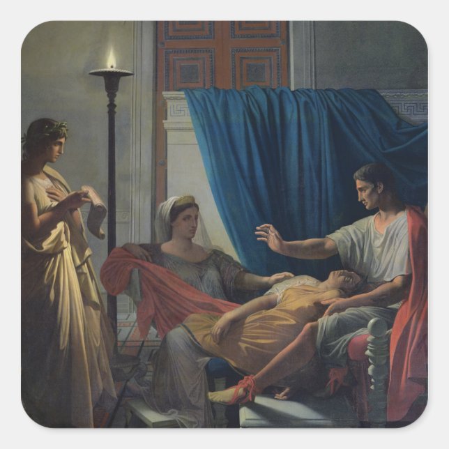 Virgil Reading the Aeneid Square Sticker (Front)