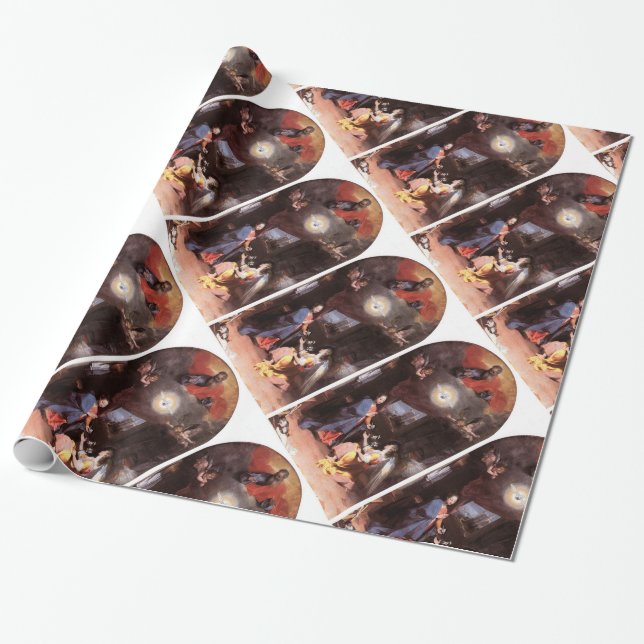 VIRGIN AND ANNUNCIATION ANGEL WRAPPING PAPER (Unrolled)