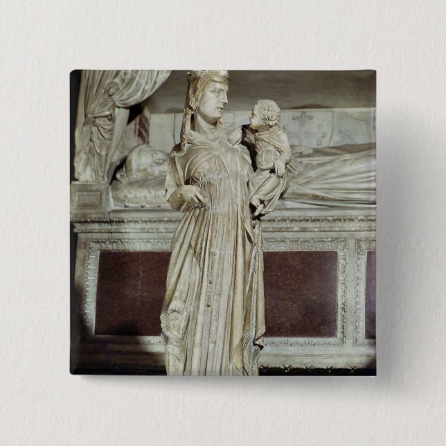Virgin and Child 15 Cm Square Badge (Front)