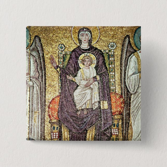 Virgin and Child 15 Cm Square Badge (Front)