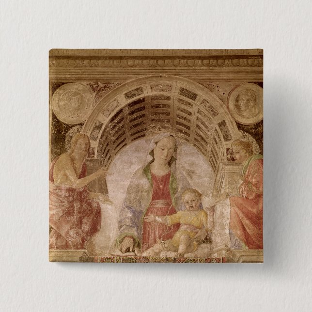 Virgin and Child 2 15 Cm Square Badge (Front)