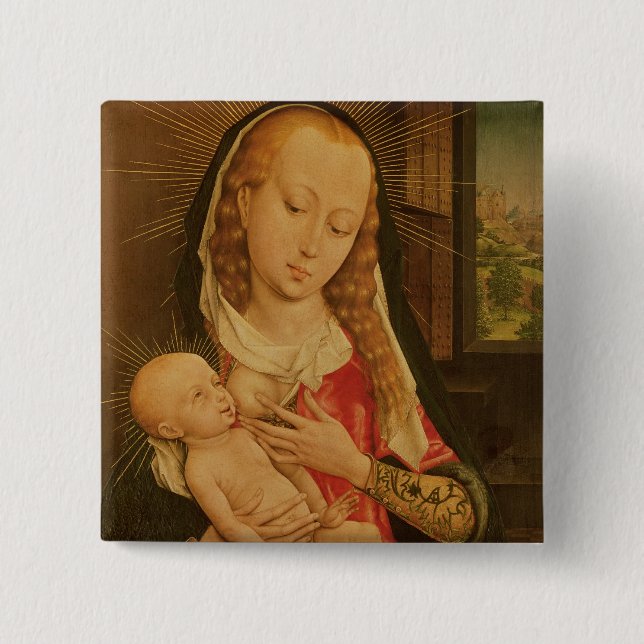 Virgin and Child 2 15 Cm Square Badge (Front)