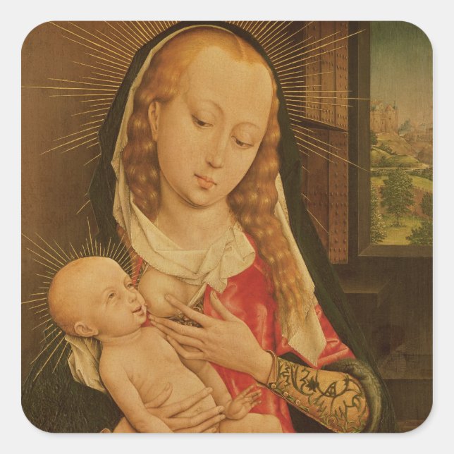 Virgin and Child 2 Square Sticker (Front)