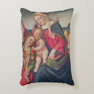 Virgin and Child and angel musicians Decorative Cushion