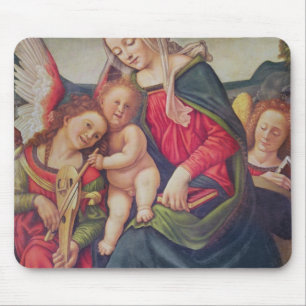 Virgin and Child and angel musicians Mouse Pad