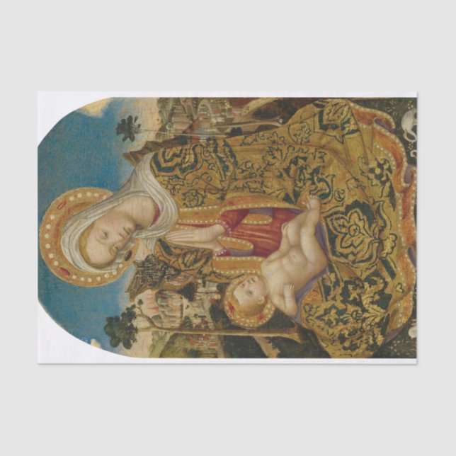 Virgin and Child by Quirizio di Giovanni da Murano Tissue Paper (Front)