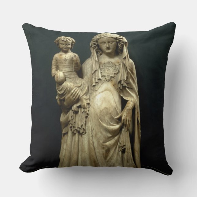 Virgin and Child, c.1375 (alabaster) Cushion (Front)