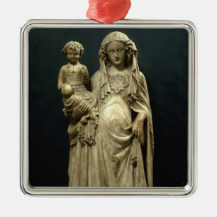 Virgin and Child, c.1375 (alabaster) Metal Ornament