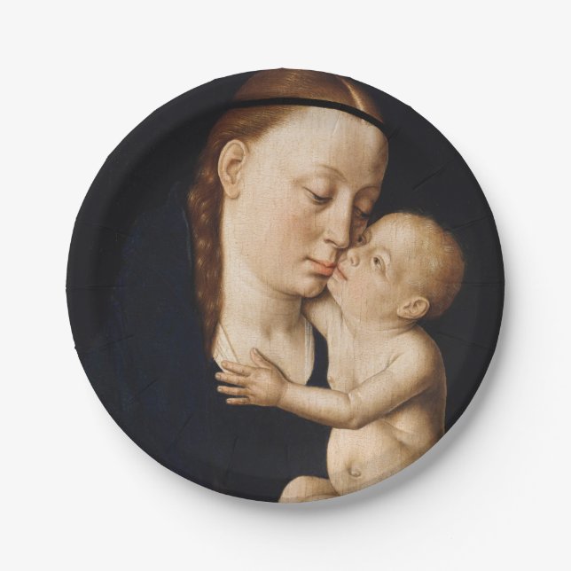 Virgin and Child- christmas Holiday Paper Plates (Front)