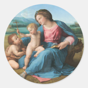 Virgin and Child Classic Round Sticker