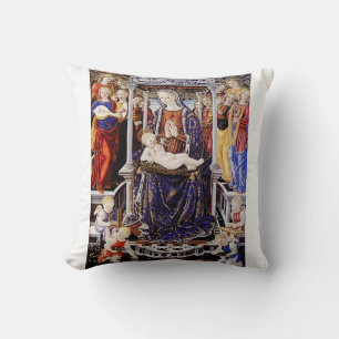 Virgin and Child Enthroned with Music-Making Angel Cushion