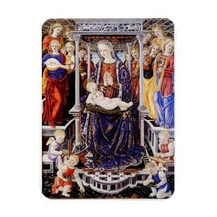 Virgin and Child Enthroned with Music-Making Angel Magnet