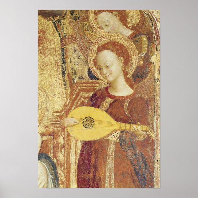 Virgin and Child Enthroned with six angels Poster (Front)