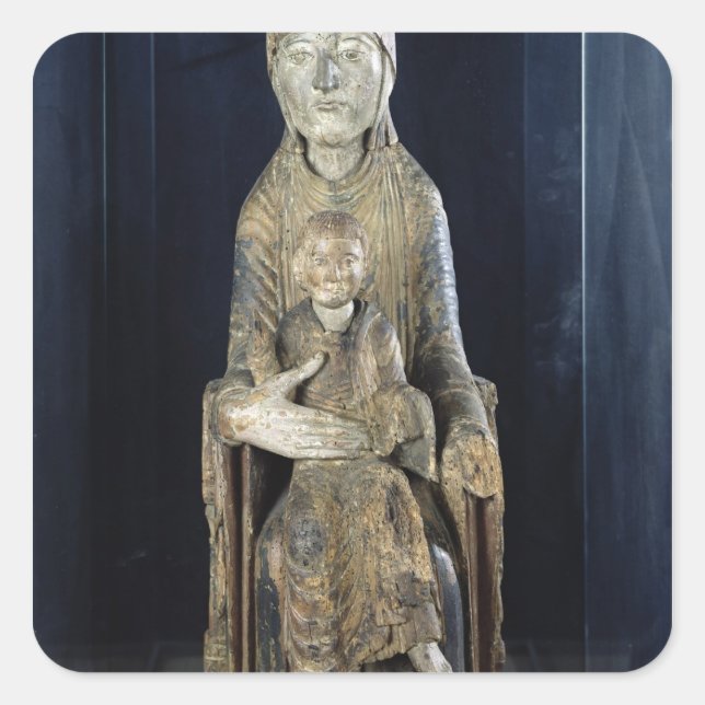 Virgin and Child in Majestd, from Forez Square Sticker (Front)