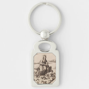 Virgin and Child in the Clouds Key Ring