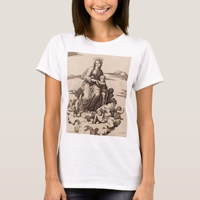 Virgin and Child in the Clouds T-Shirt (Front)