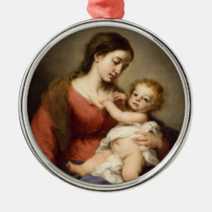 Virgin and Child Metal Tree Decoration