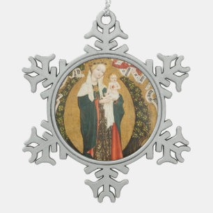 Virgin and Child on a Crescent Moon from Destna Snowflake Pewter Christmas Ornament
