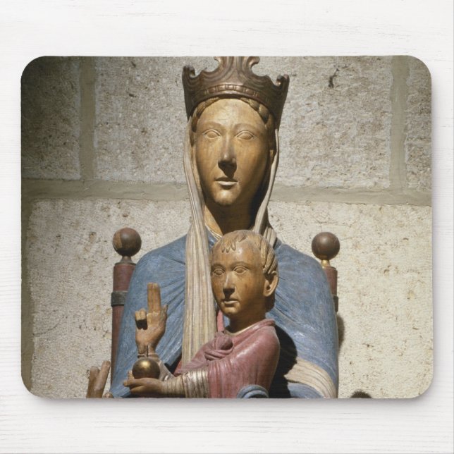 Virgin and Child, (polychrome wood) Mouse Pad (Front)