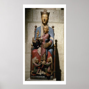 Virgin and Child, (polychrome wood) Poster