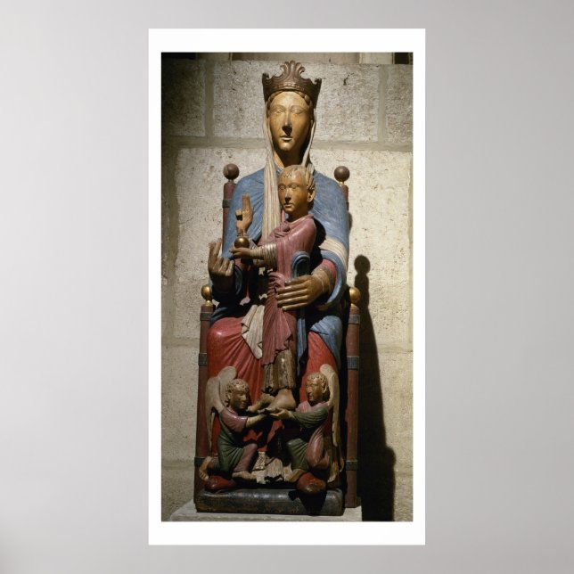 Virgin and Child, (polychrome wood) Poster (Front)