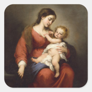 Virgin and Child Square Sticker