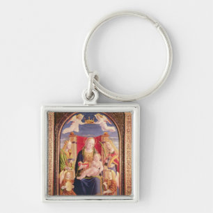 Virgin and Child with angel musicians and saints Key Ring