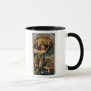 Virgin and Child with angel musicians and Saints Mug