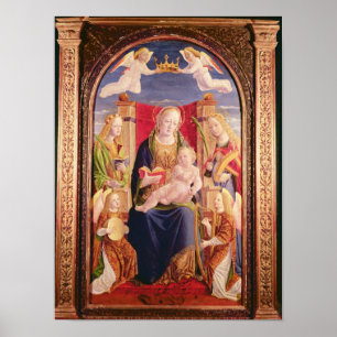 Virgin and Child with angel musicians and saints Poster