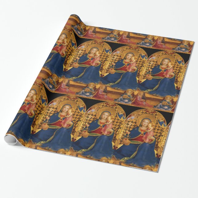 VIRGIN AND CHILD WITH ANGELS WRAPPING PAPER (Unrolled)