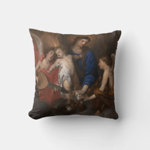 Virgin and Child with Music Making Angels Cushion