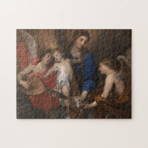 Virgin and Child with Music Making Angels Jigsaw Puzzle