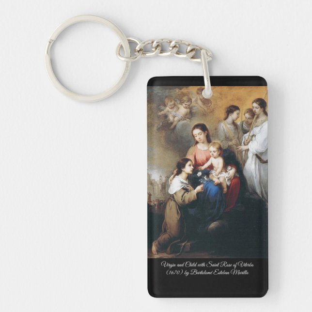 Virgin and Child with Saint Rose Key Ring (Front)