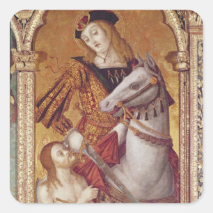 Virgin and Child with SS. Gregory and Martin Square Sticker