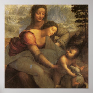 Virgin and Child with St. Anne and Lamb by DaVinci Poster