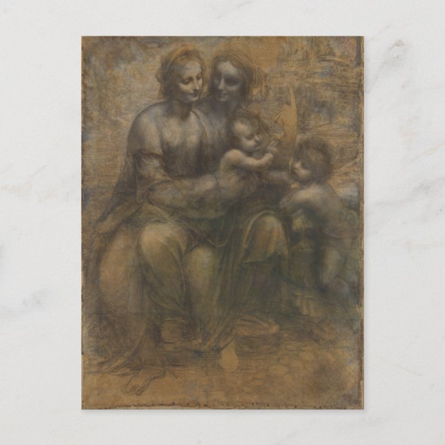 Virgin and Child with St Anne by Leonardo da Vinci Postcard (Front)