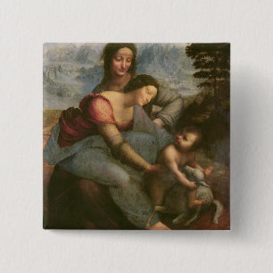 Virgin and Child with St. Anne, c.1510 15 Cm Square Badge