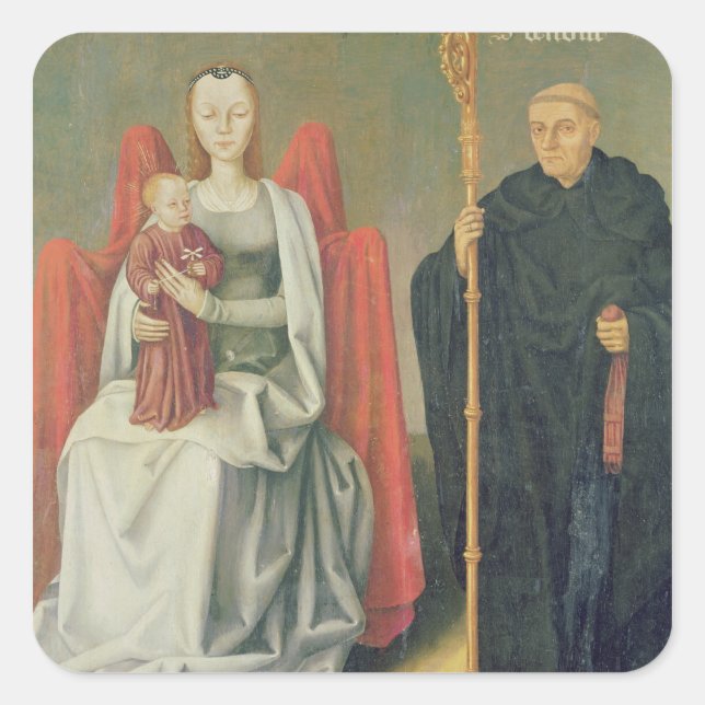 Virgin and Child with St. Benedict Square Sticker (Front)