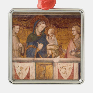 Virgin and Child with St. Francis and St. John Metal Ornament