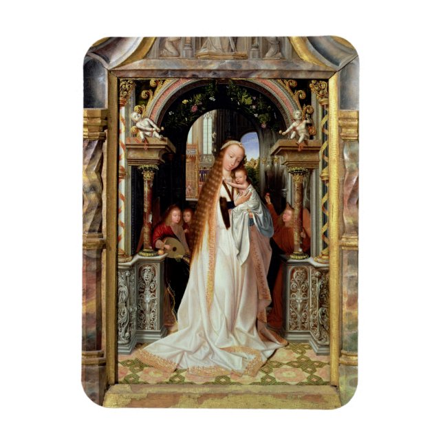 Virgin and Child with Three Angels, central panel Magnet (Vertical)