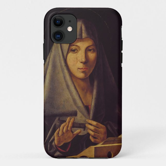 Virgin Annunciate (oil on panel) Case-Mate iPhone Case (Back)