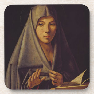 Virgin Annunciate (oil on panel) Coaster